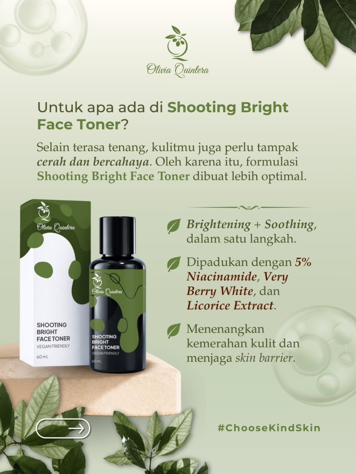 Shooting Bright Face Toner, infografis